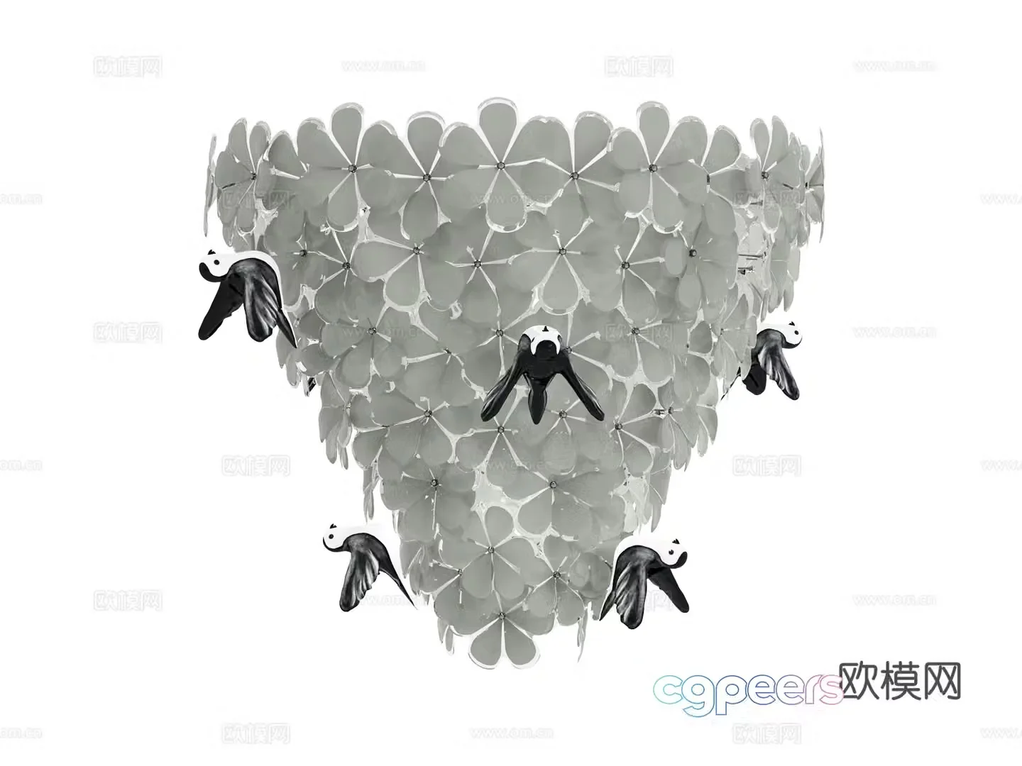 visionnaire bird decorative lamp chandelier 3d model