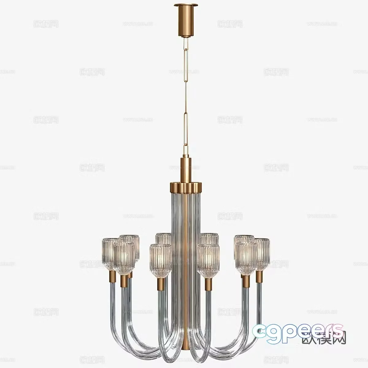 New Chinese craft chandelier 3D model