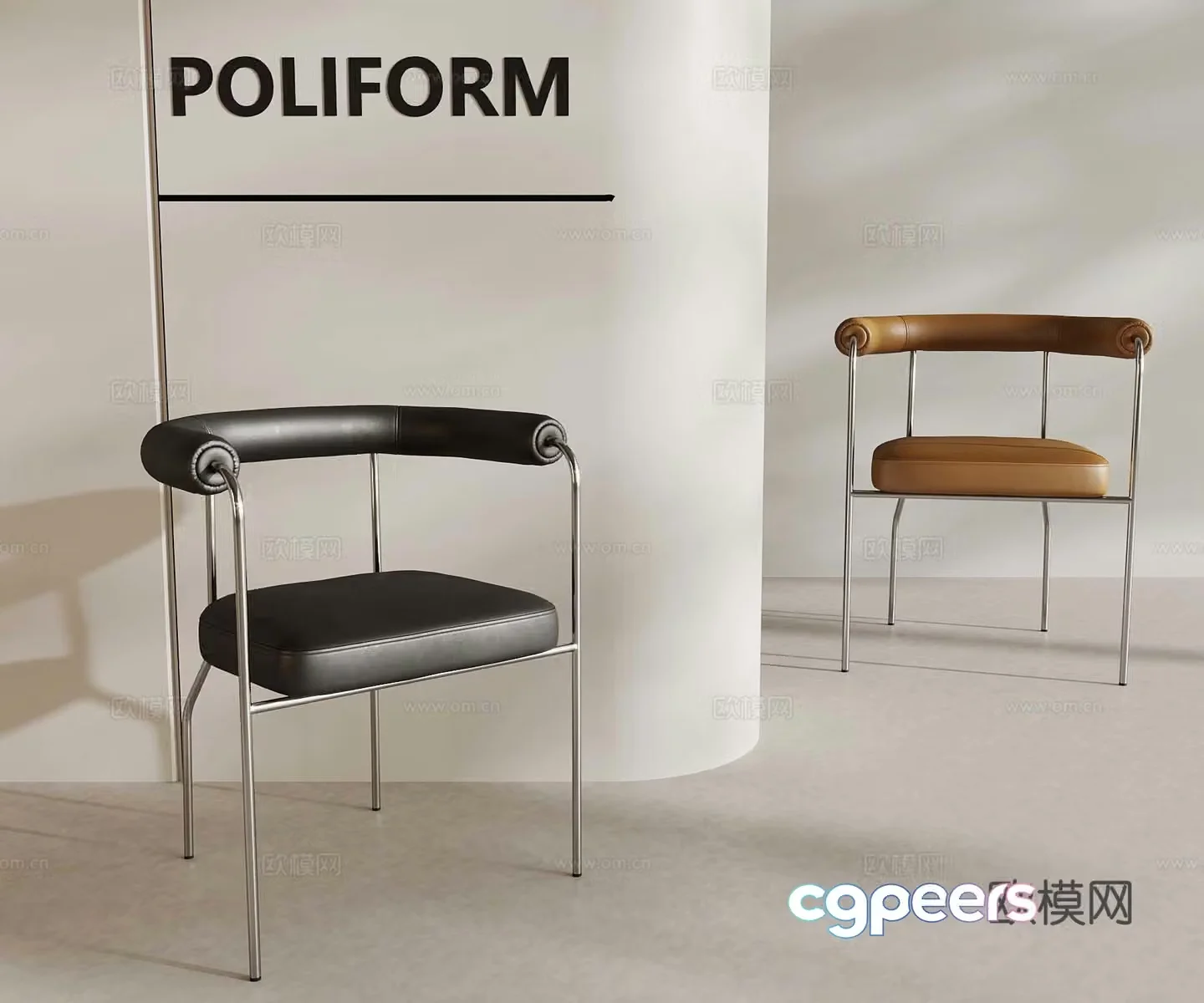 Modern leisure chair Single chair Leather leisure chair 3d model