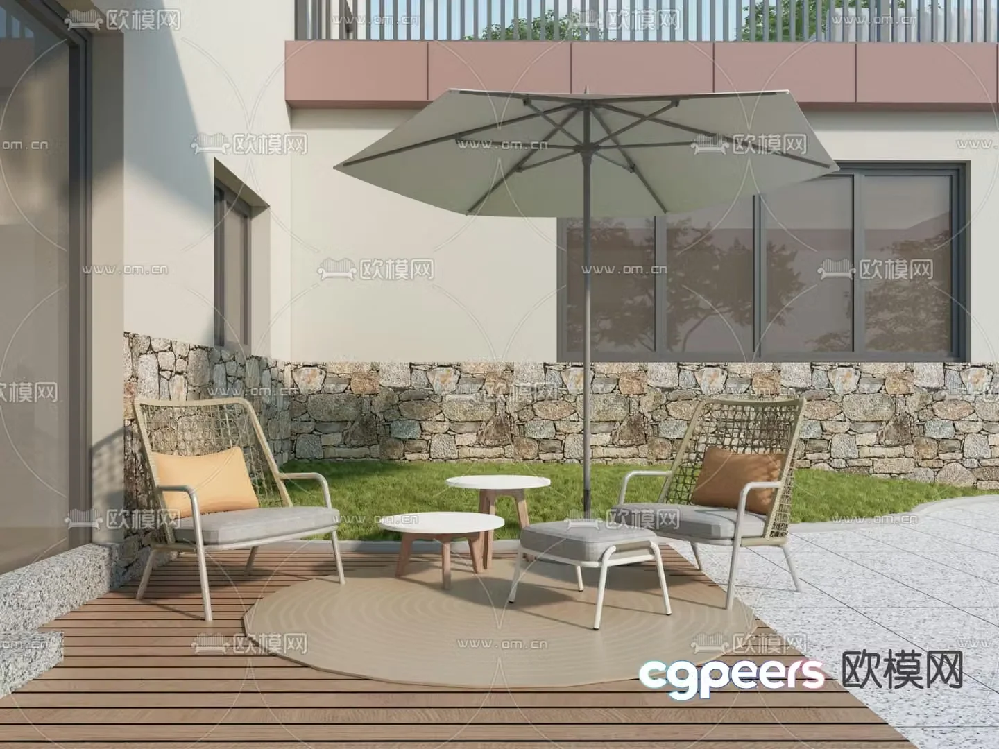 Courtyard landscape garden landscape 3d model