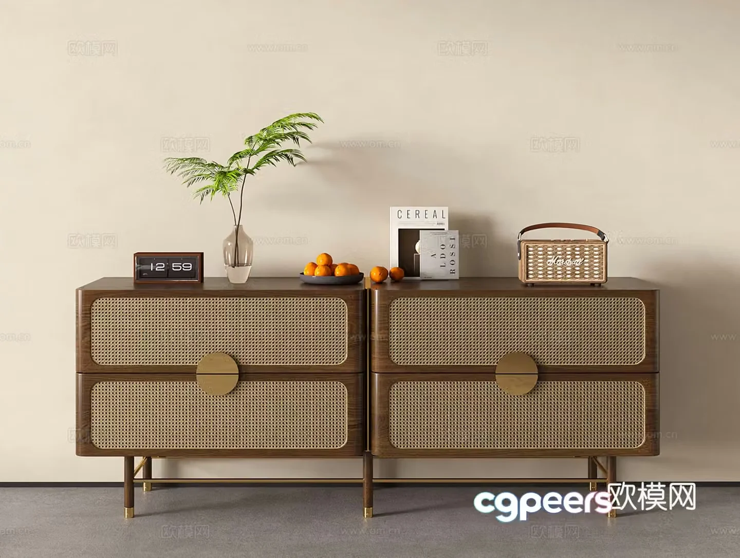 Italian light luxury entrance cabinet side cabinet decorative cabinet side cabinet storage cabinet 3D model