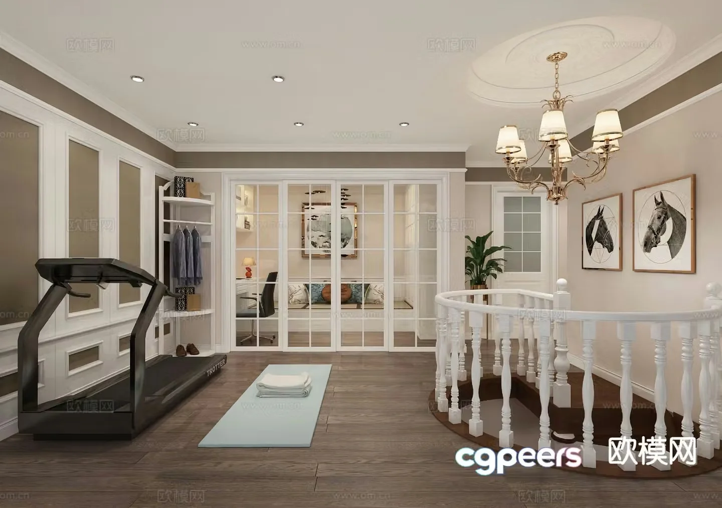 European style leisure room entertainment room 3d model