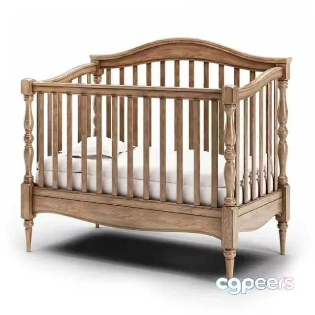 3ds Max Free – Classic wooden crib