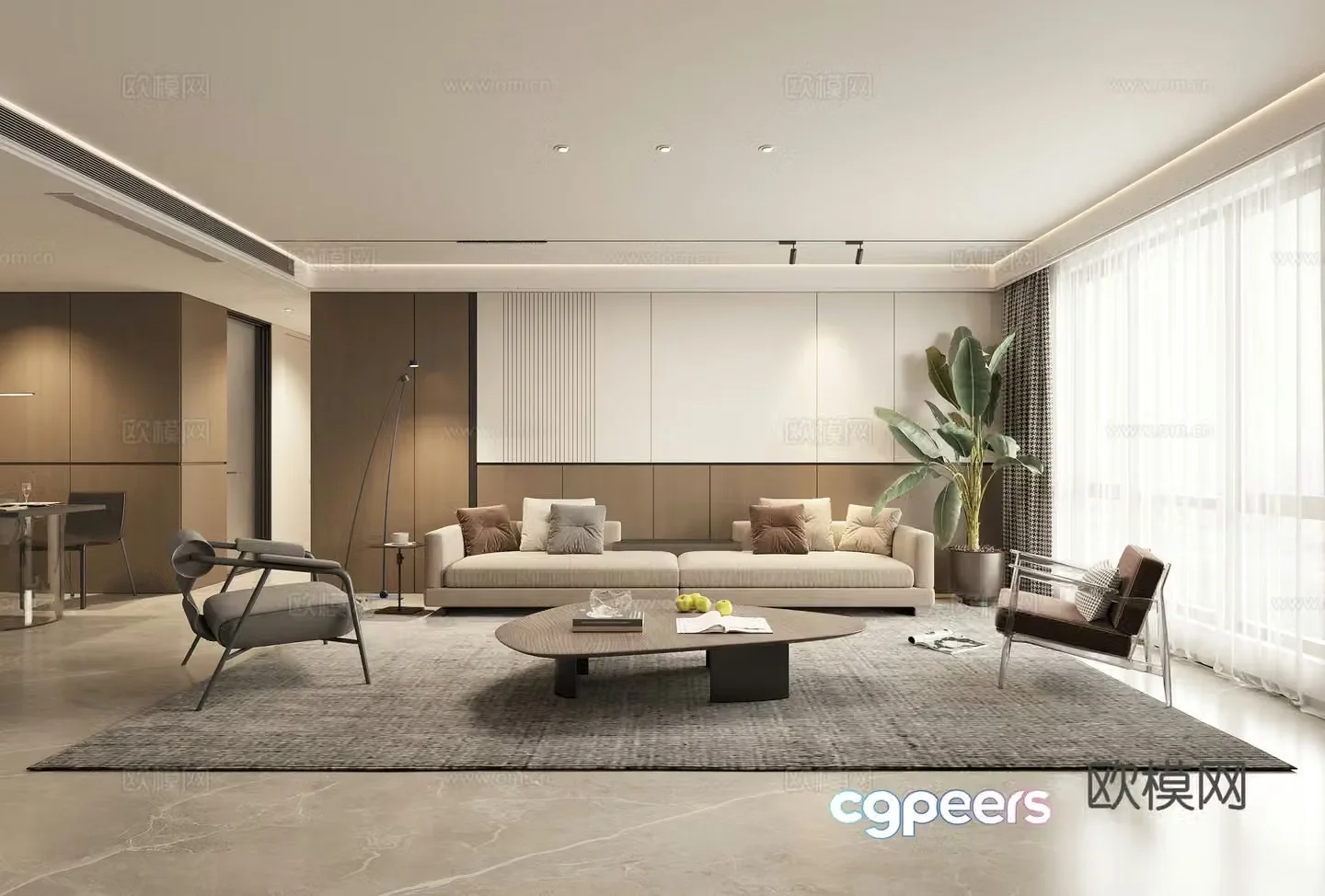 Modern living room 3d model