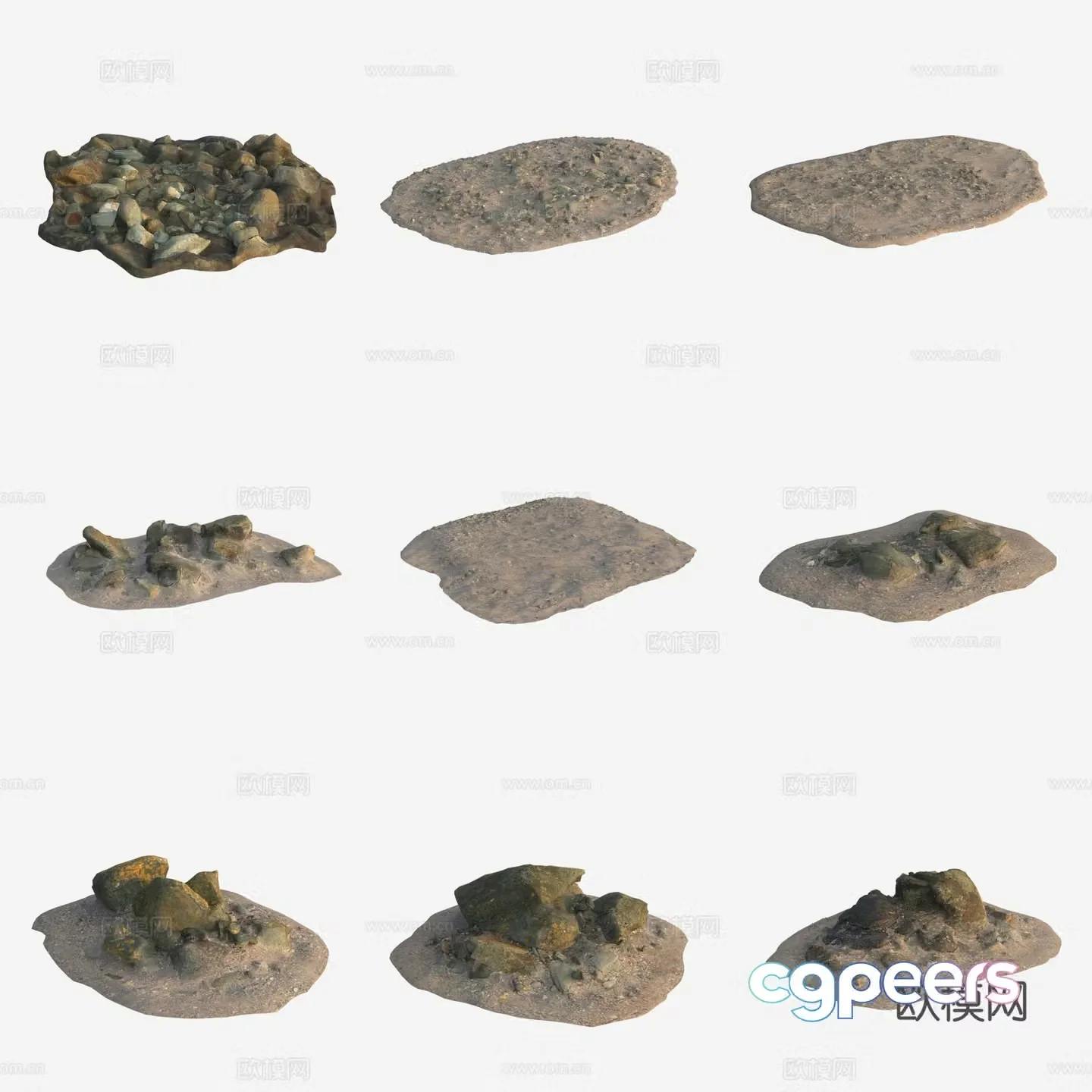 Rock volcano stone pile 3d model
