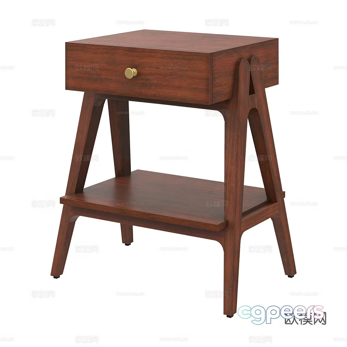 American bedside table 3d model