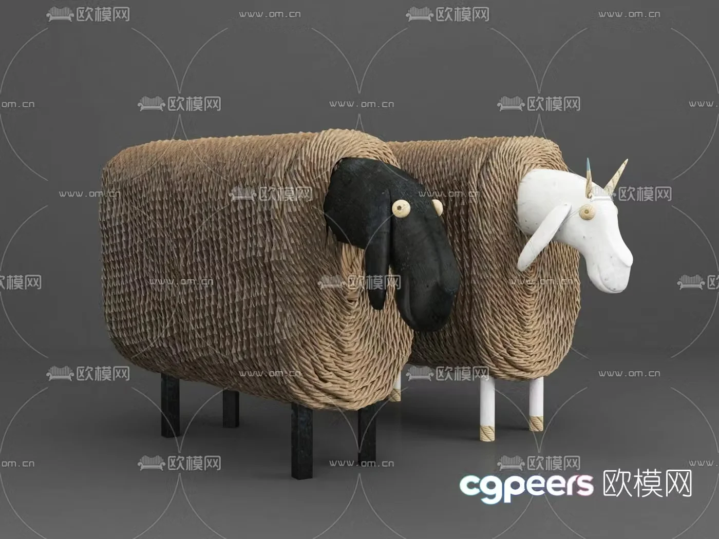 Modern sheep doll toy 3d model