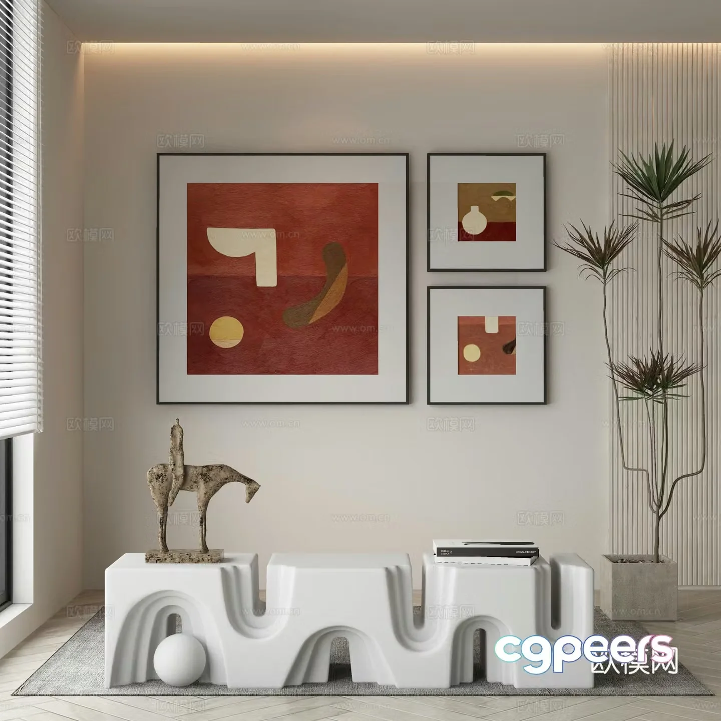 Modern Wasabi Hanging Painting Oil Painting 3D Model