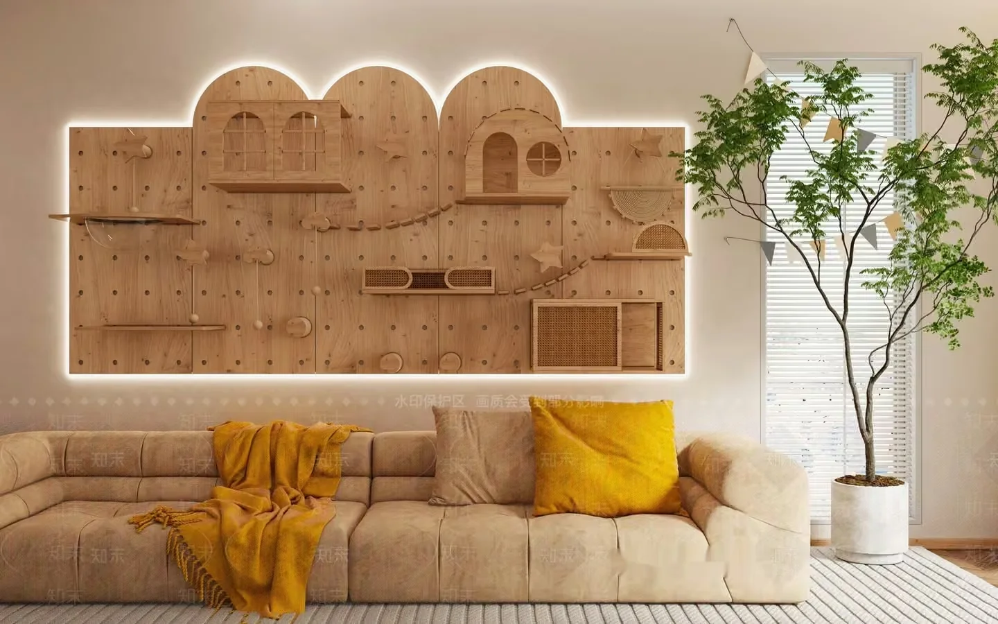 A Beige Couch 3D Model – 11728 – VRAY Render