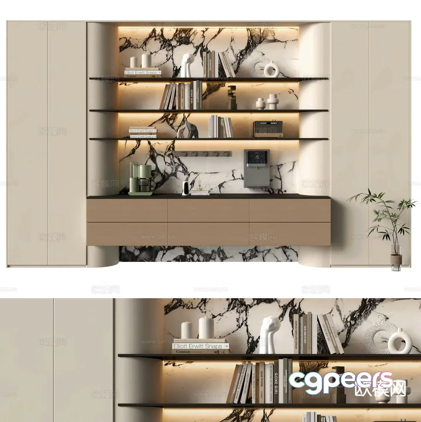 Modern decorative cabinet sideboard 3d model