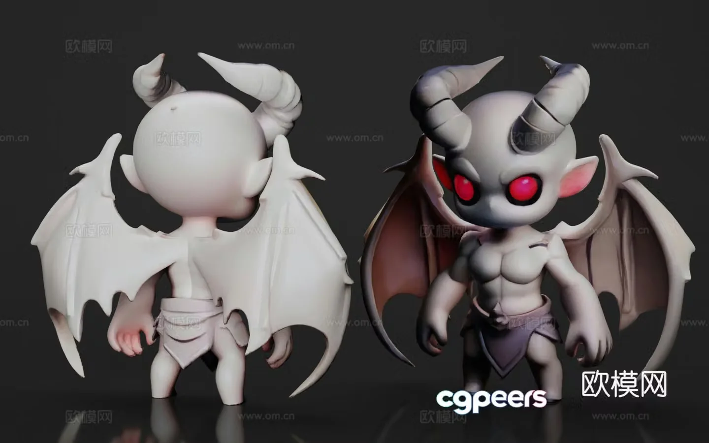 Devil figure sculpture trendy toy ornaments 3d model