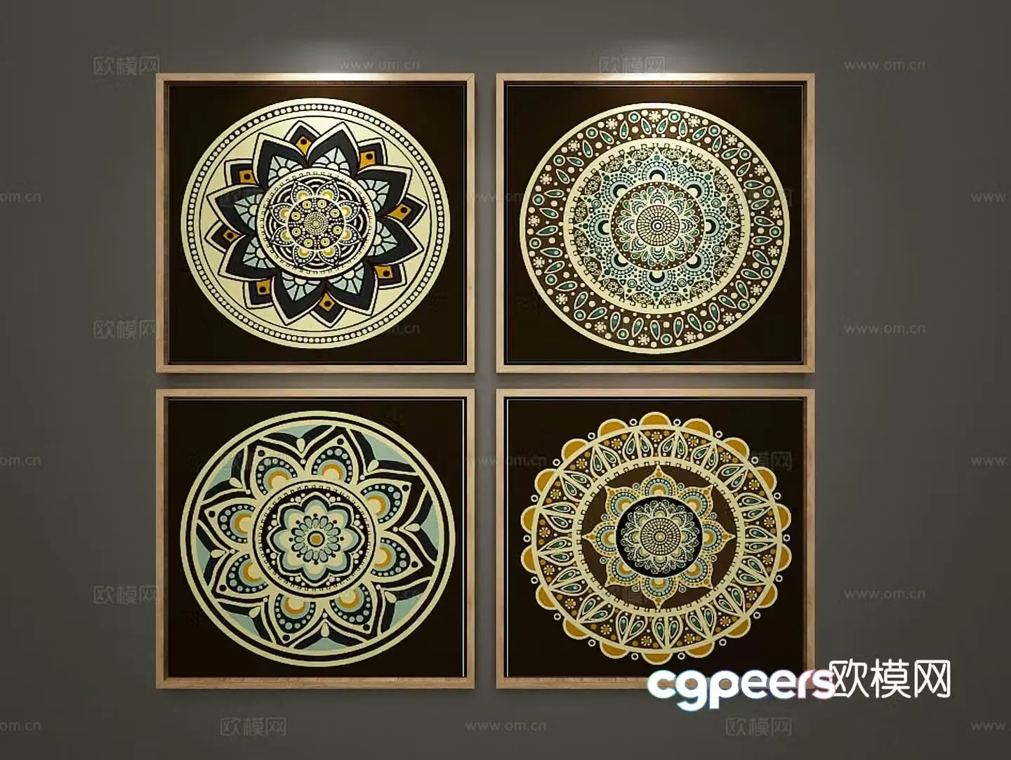 American decorative painting retro painting hanging painting 3D model
