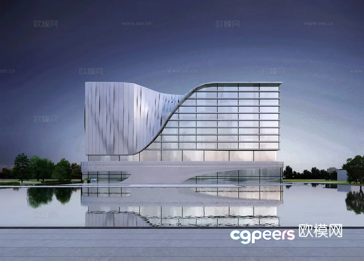 Architecture Cultural Center Science and Technology Museum Exhibition Hall Theater Commercial Building 3D Model