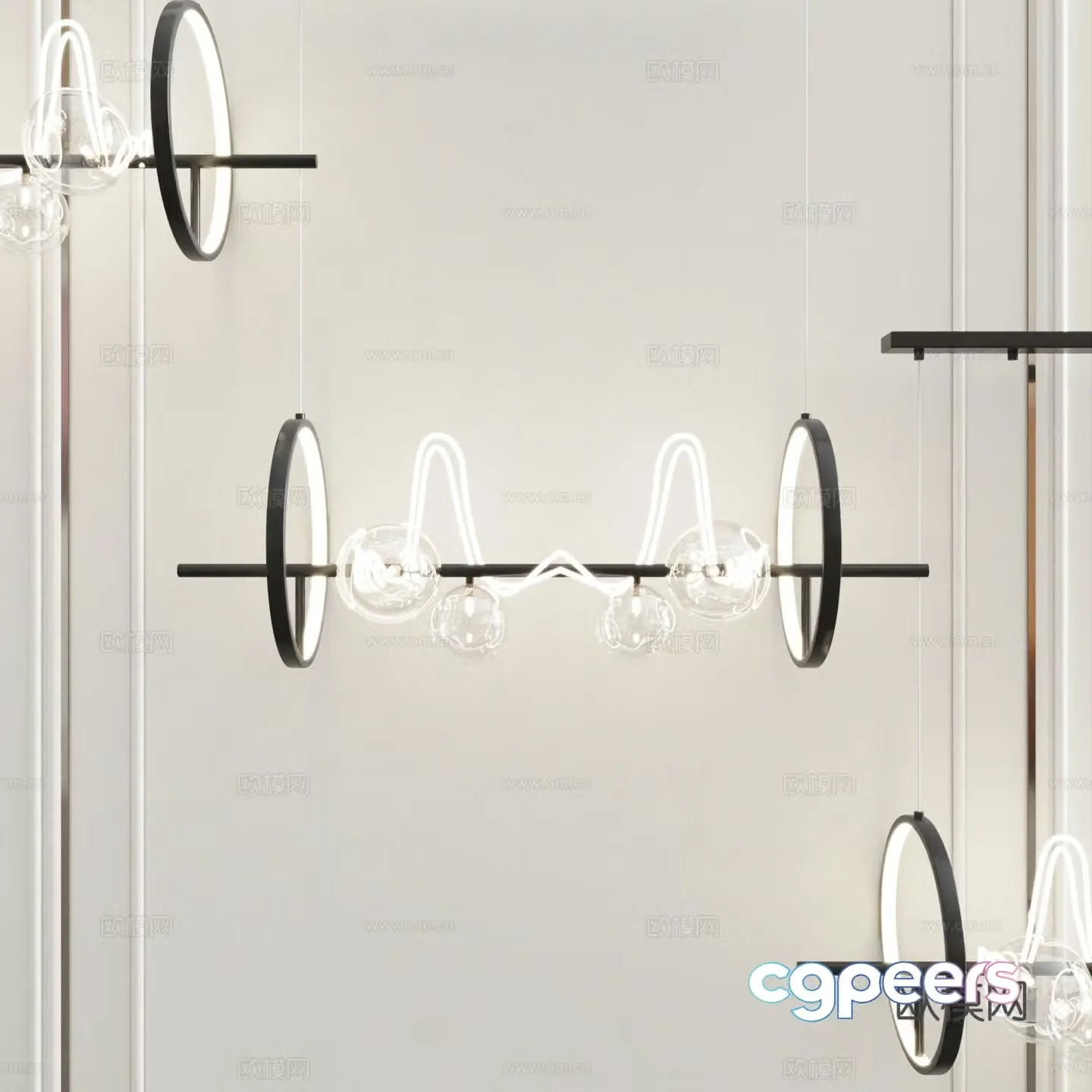 Modern Chandeliers Restaurant Chandeliers Strip Chandeliers 3D Model