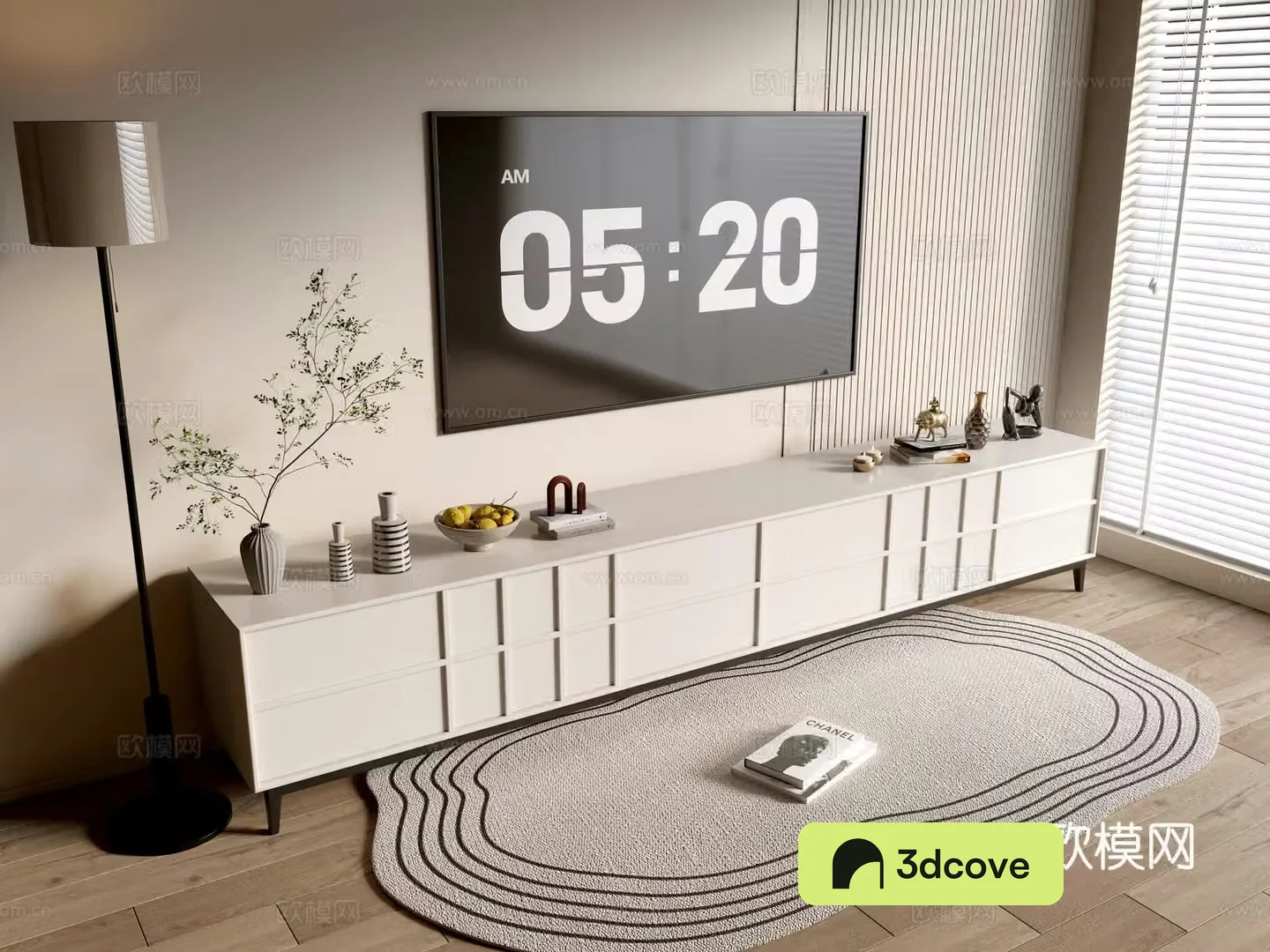 Modern cream-style TV cabinet overall cabinet sideboard balcony cabinet storage cabinet entrance