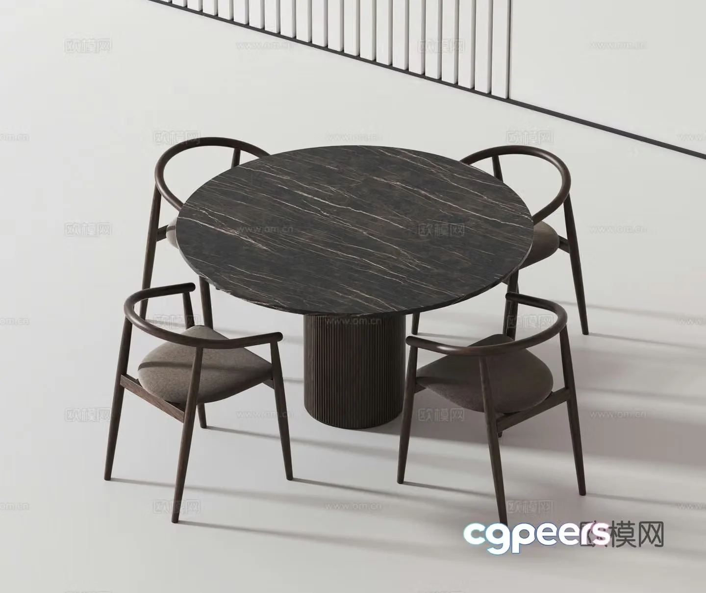 Modern casual table and chair 3d model