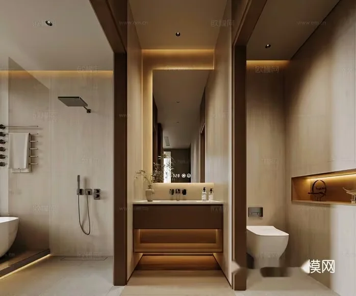 Modern Bathroom Design 3D Model – 20306 – CORONA Render
