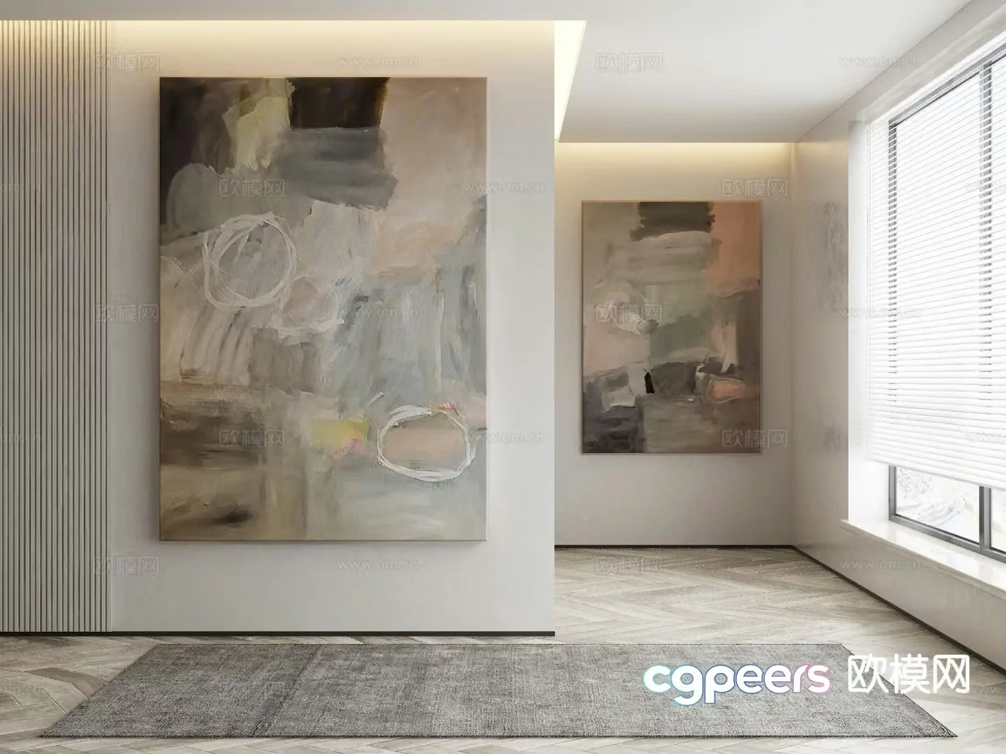 Modern decorative painting texture painting 3d model