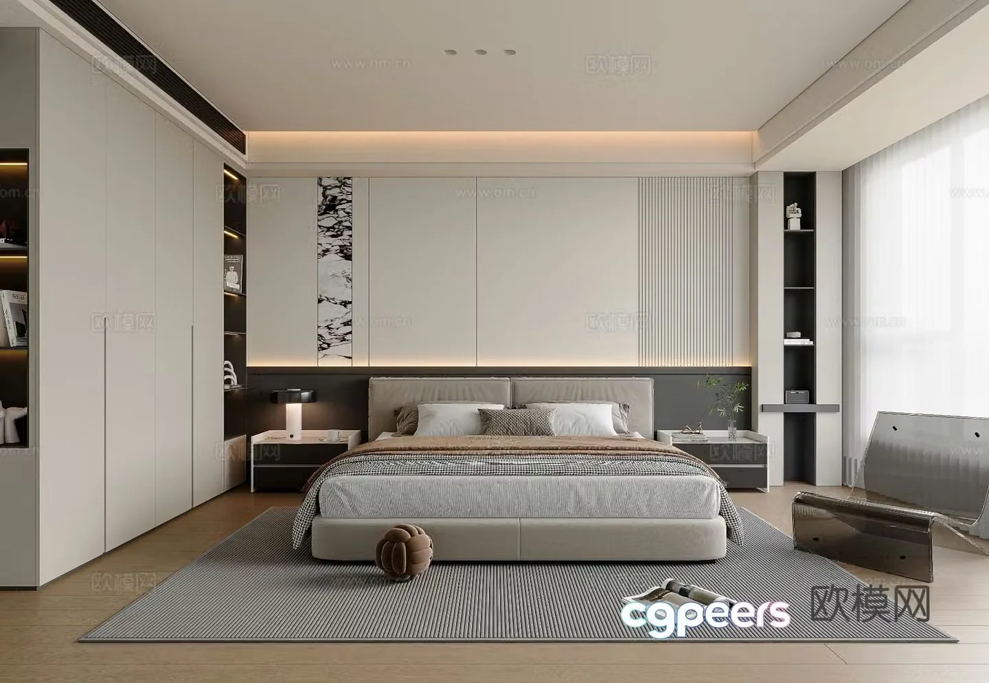 Modern bedroom master bedroom 3d model