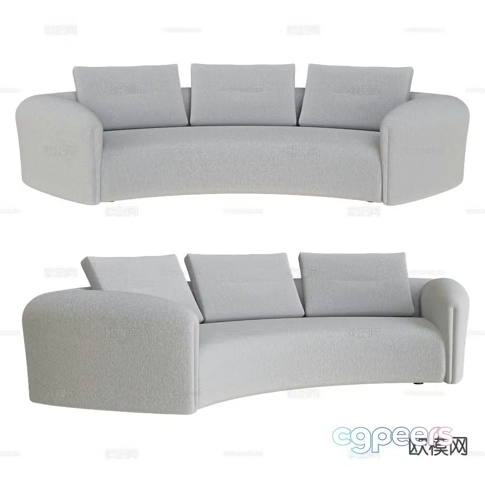IL Loft modern curved sofa 3d model