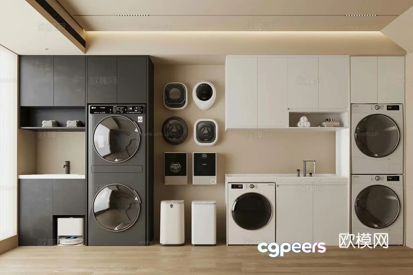 Modern washing machine cabinet Washing machine Wall-mounted washing machine Shoe washing machine 3d model