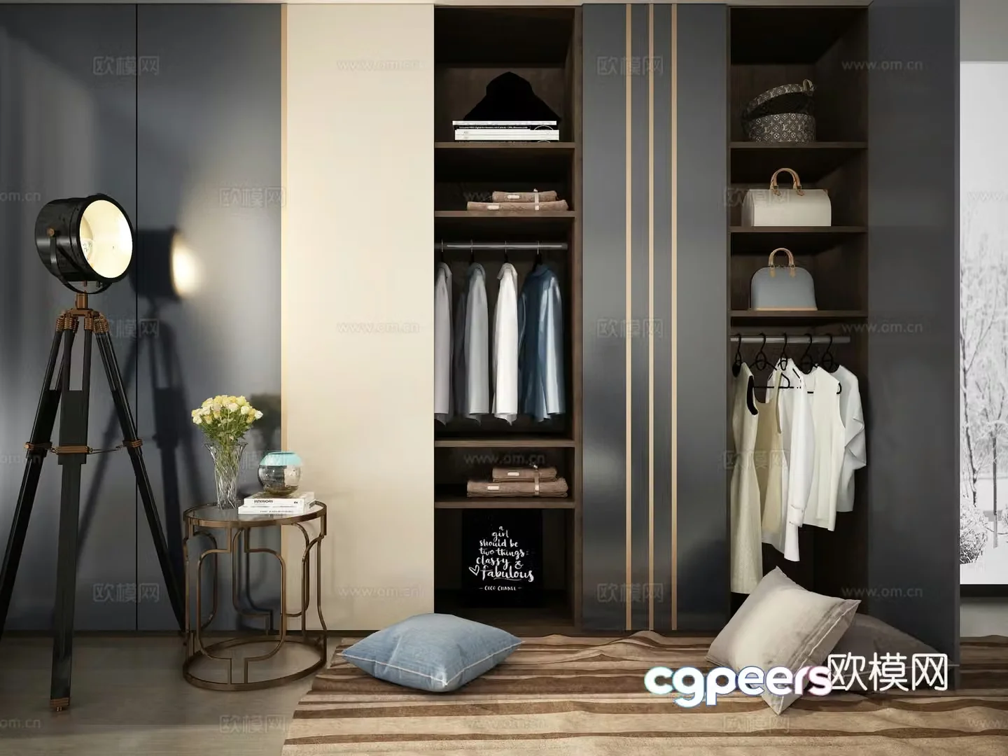 Modern Nordic cloakroom 3d model