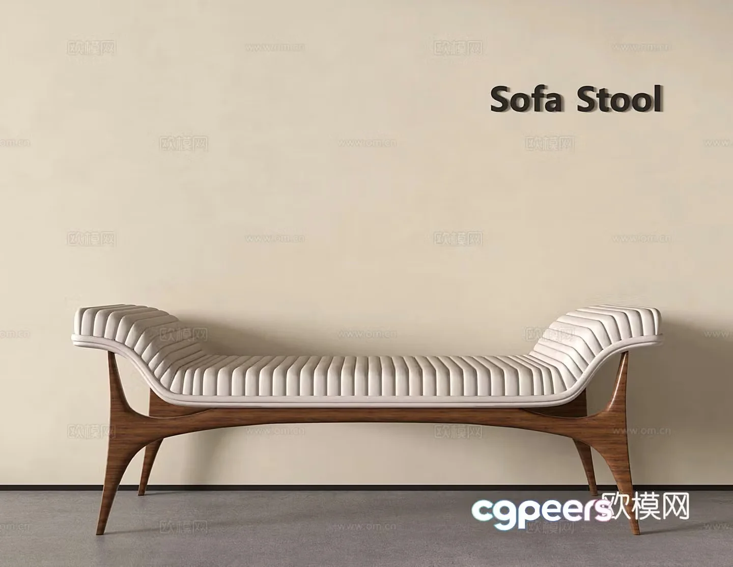 Modern sofa stool shoe change stool bed tail stool 3D model