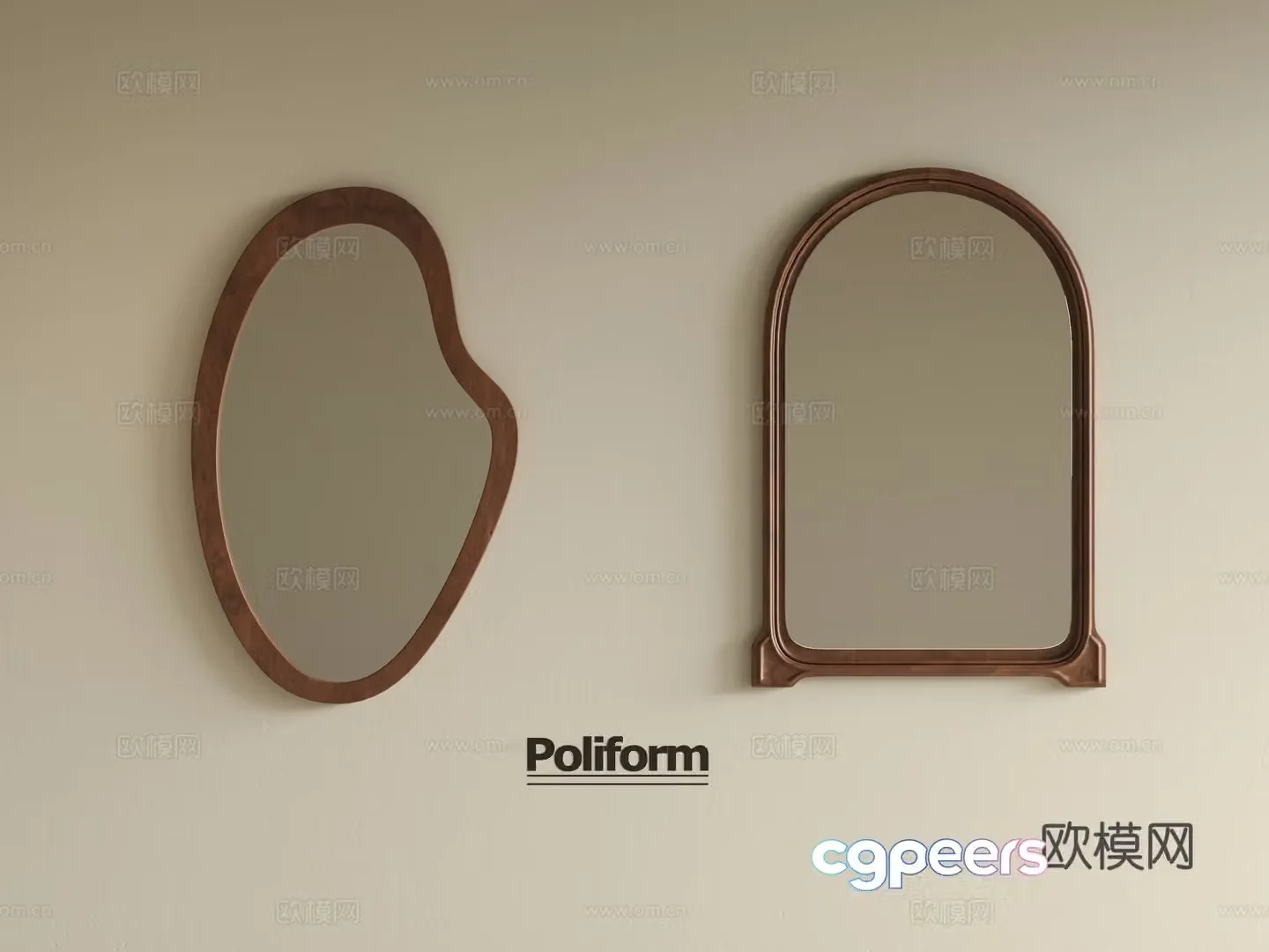 Wabi-sabi mirror cosmetic mirror decorative mirror bathroom mirror 3d model