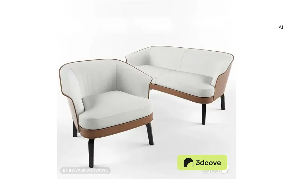 A White And Brown Couch And Chair