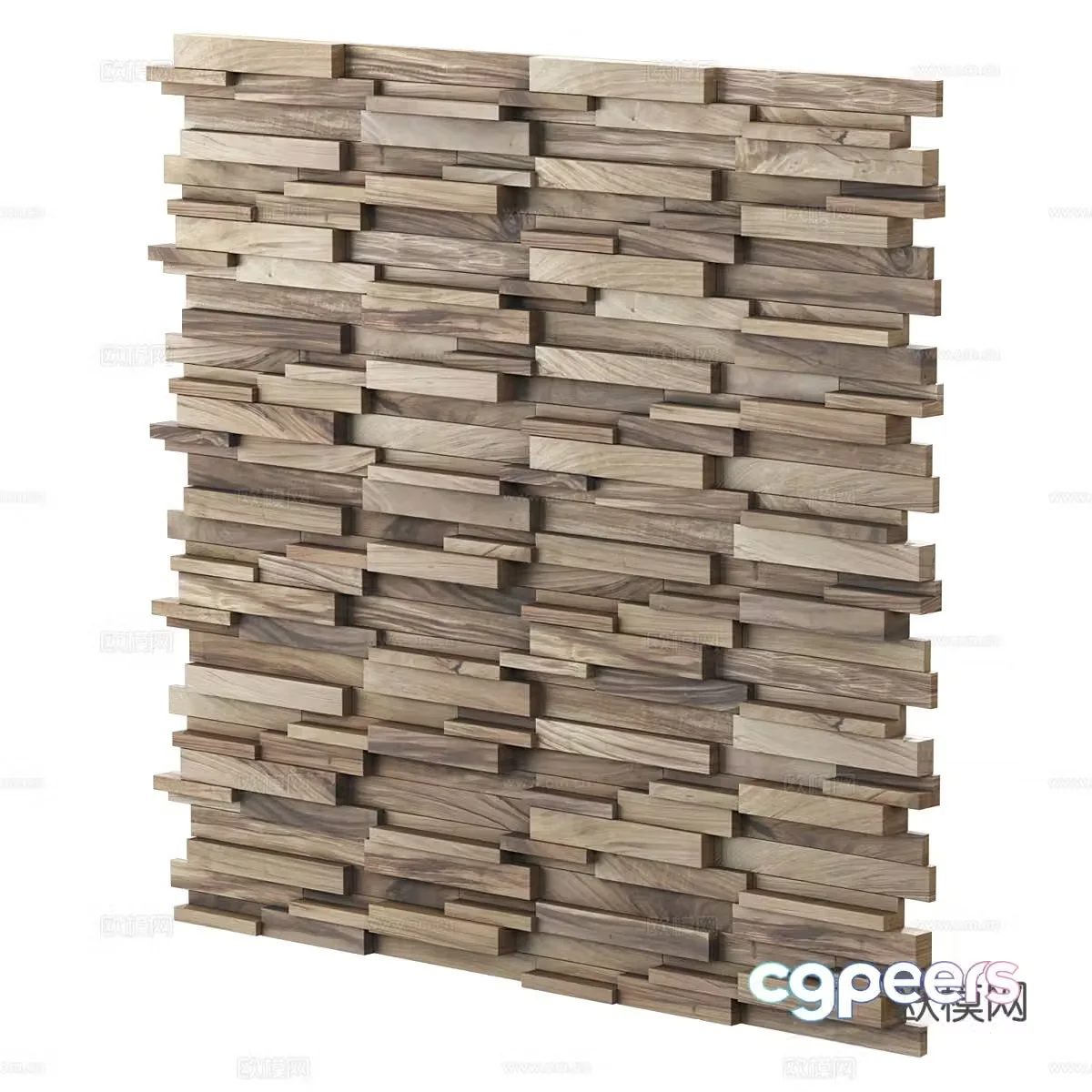 Modern wooden mosaic 3d model