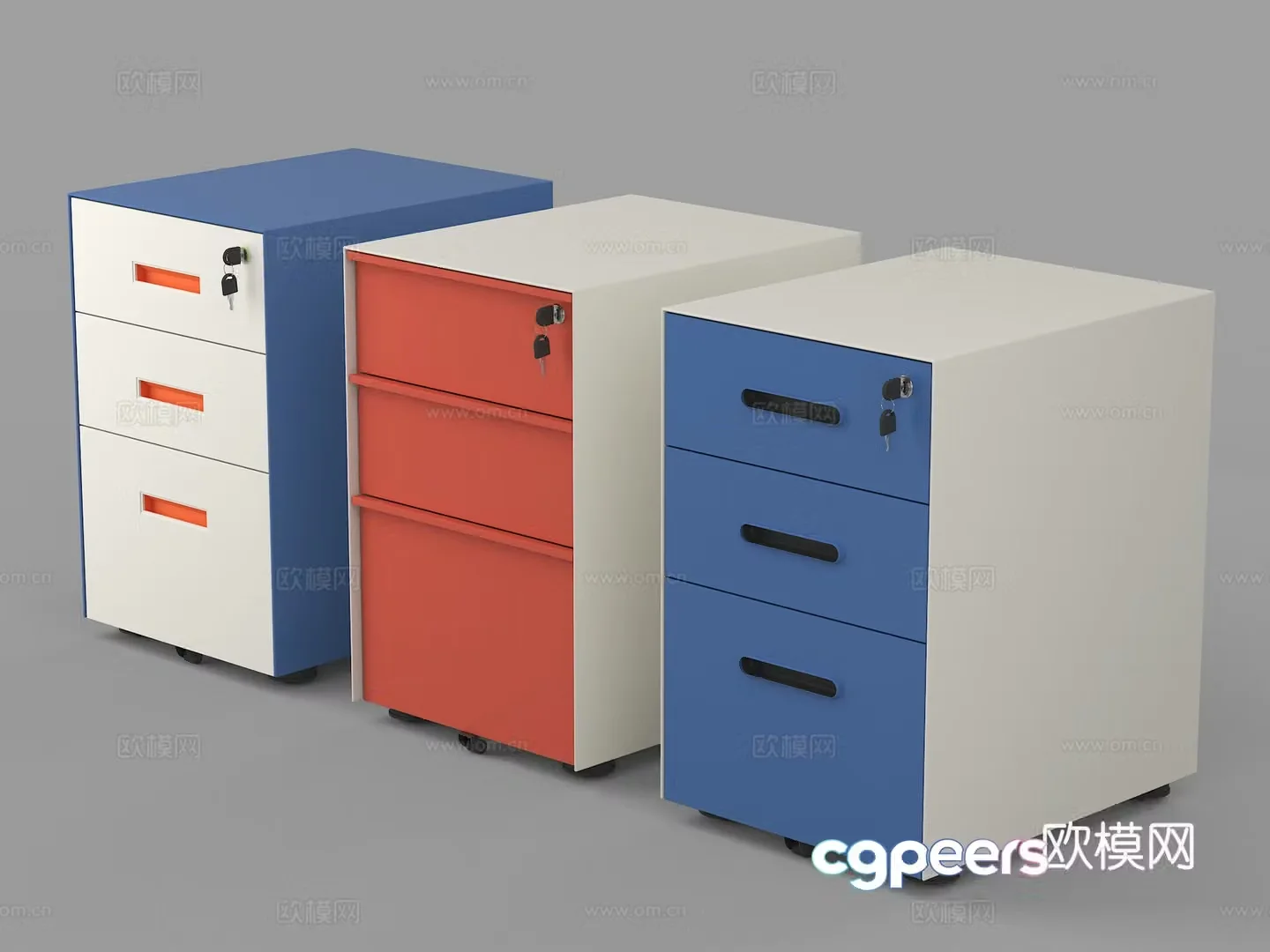 File cabinet Under desk cabinet movable cabinet low cabinet storage cabinet chest of drawers with lock cabinet 3d model