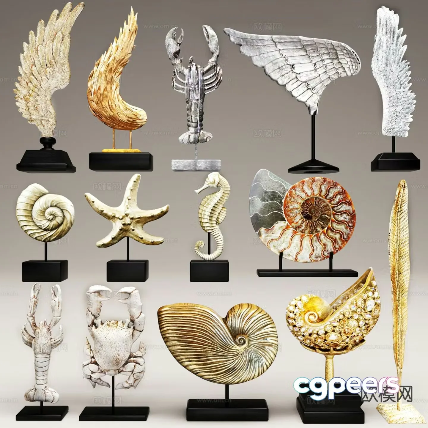 Starfish sculpture art ornament 3d model