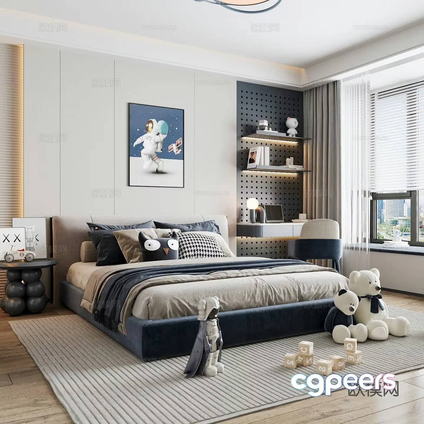 Modern children’s room boy’s room 3d model