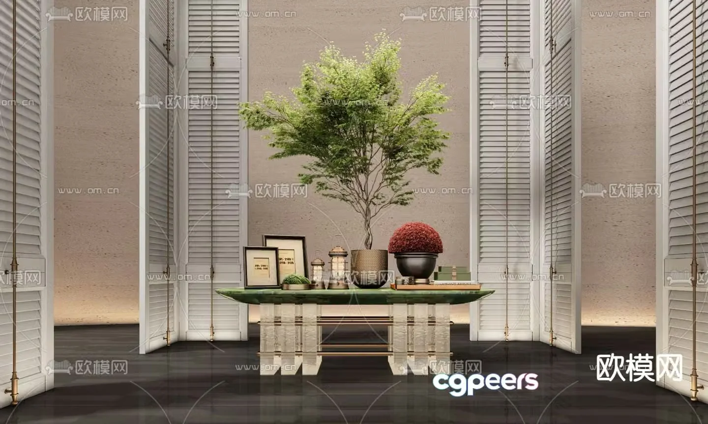 CCD hotel end view desk 3D model