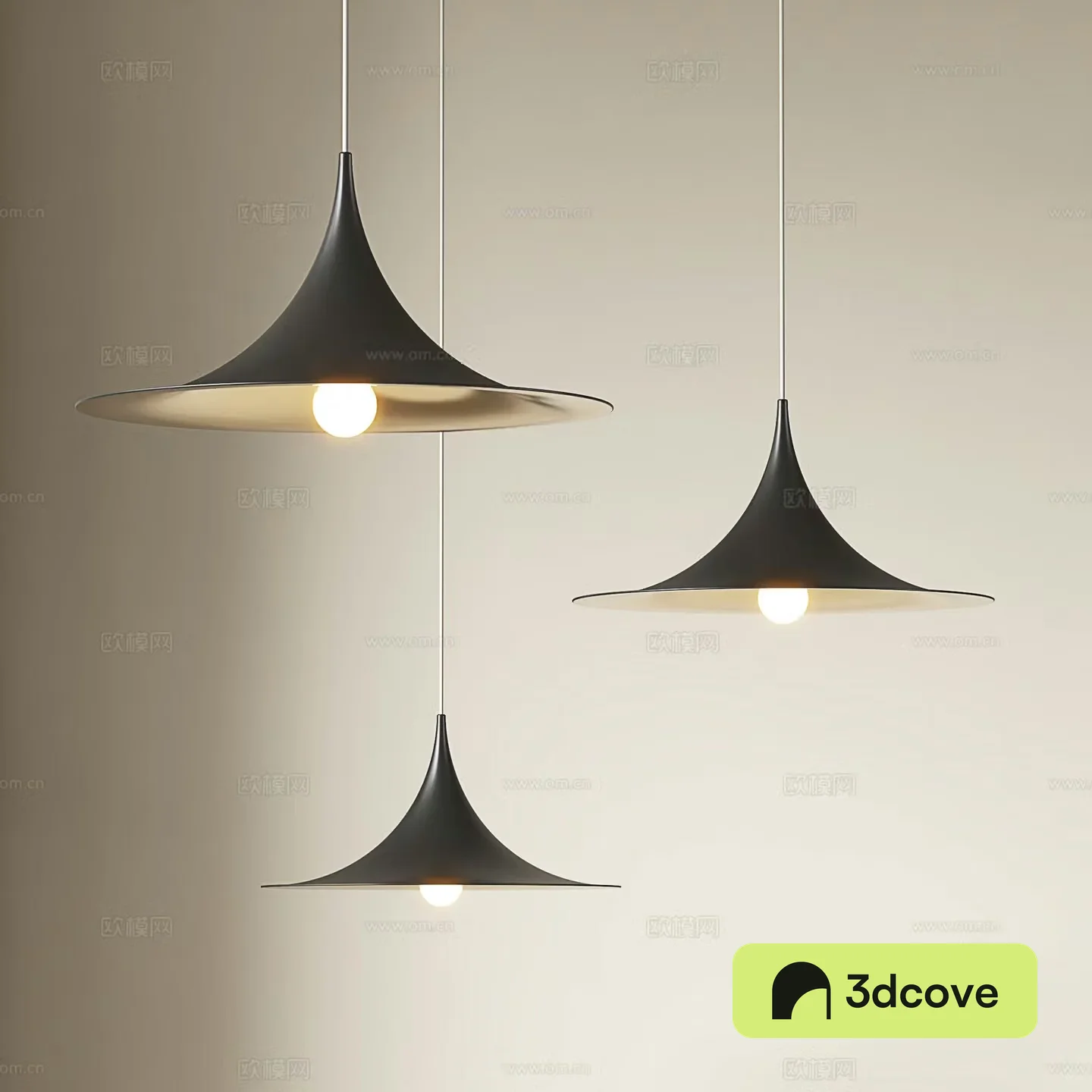 Wasabi Chandelier Restaurant Chandelier Nordic Chandelier Modern Chandelier Trumpet Chandelier 3D Model