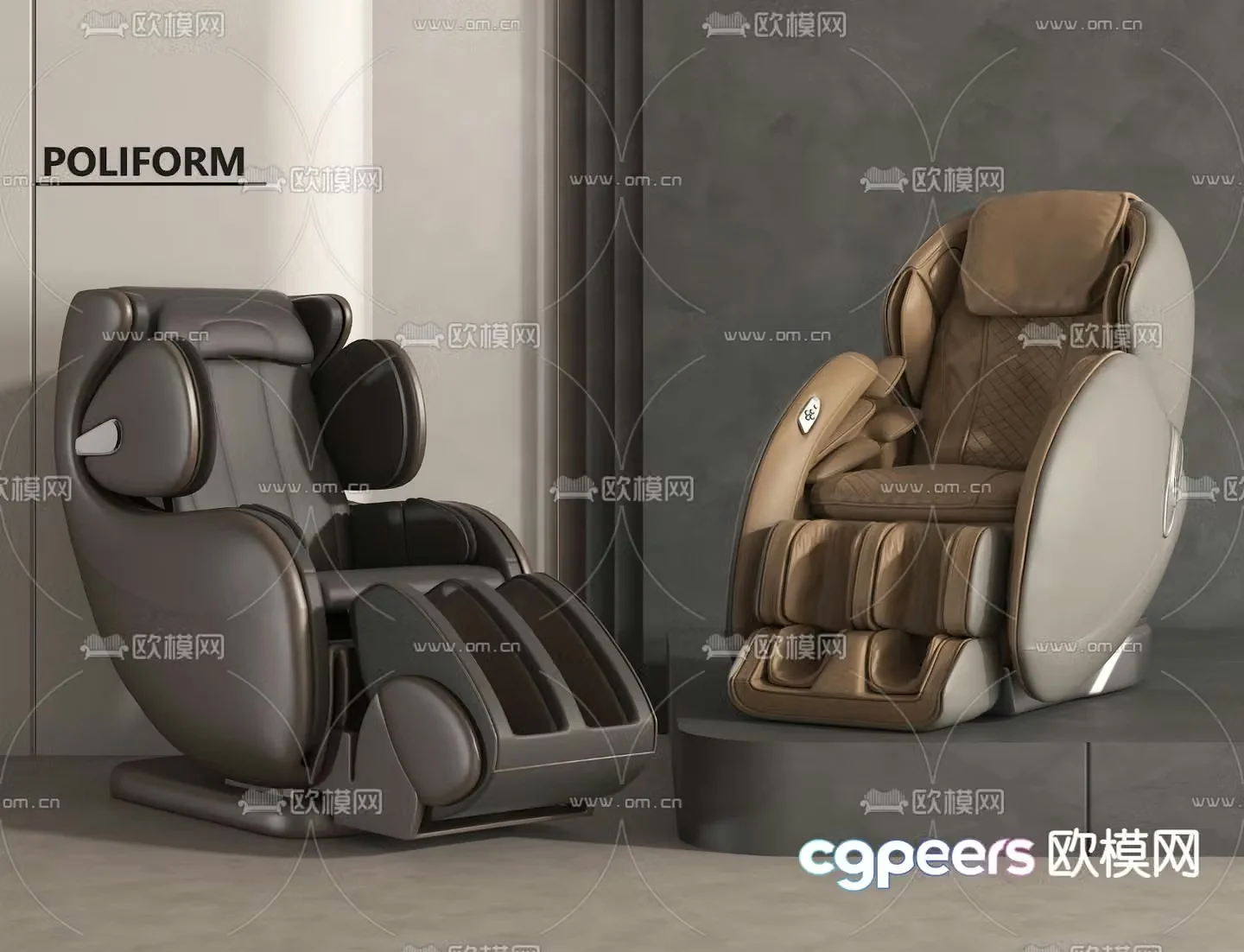 Leather massage chair electric massage chair 3d model