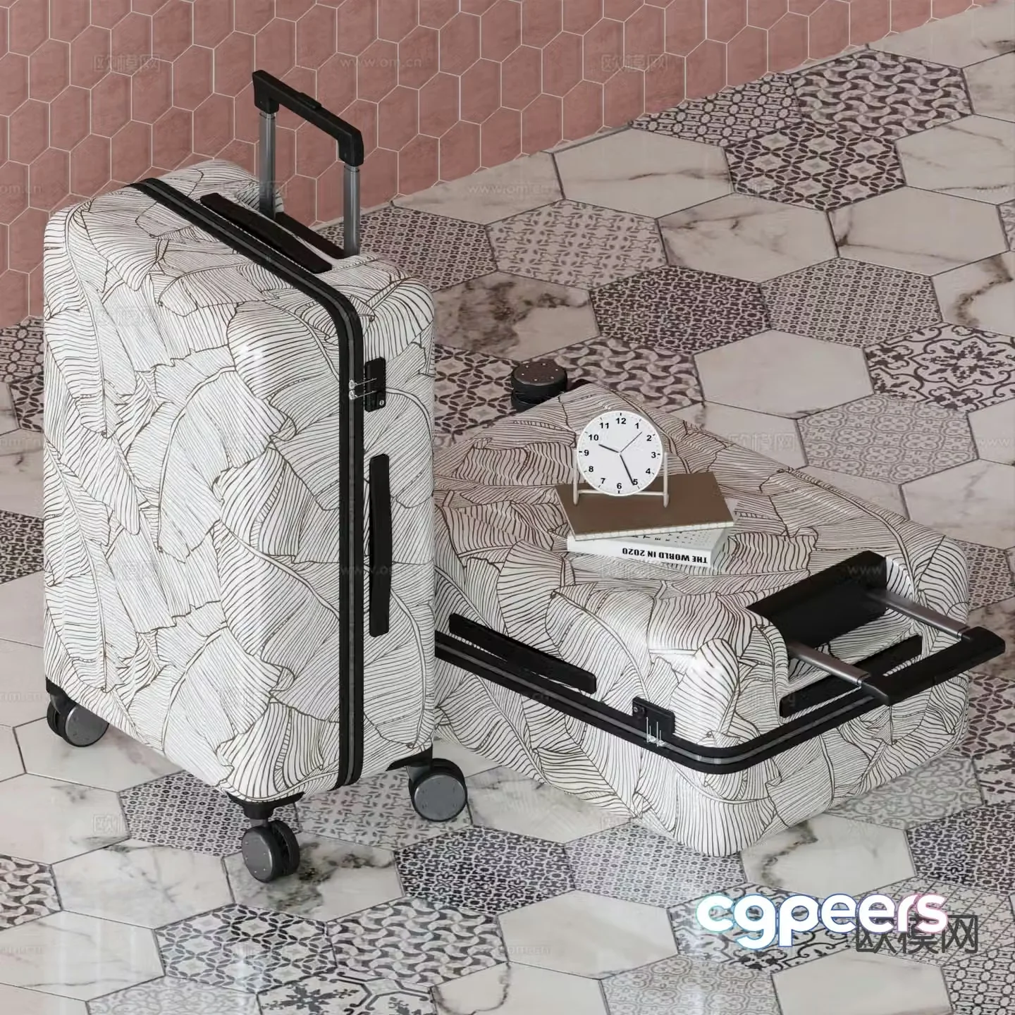 Luggage suitcase trolley case 3d model