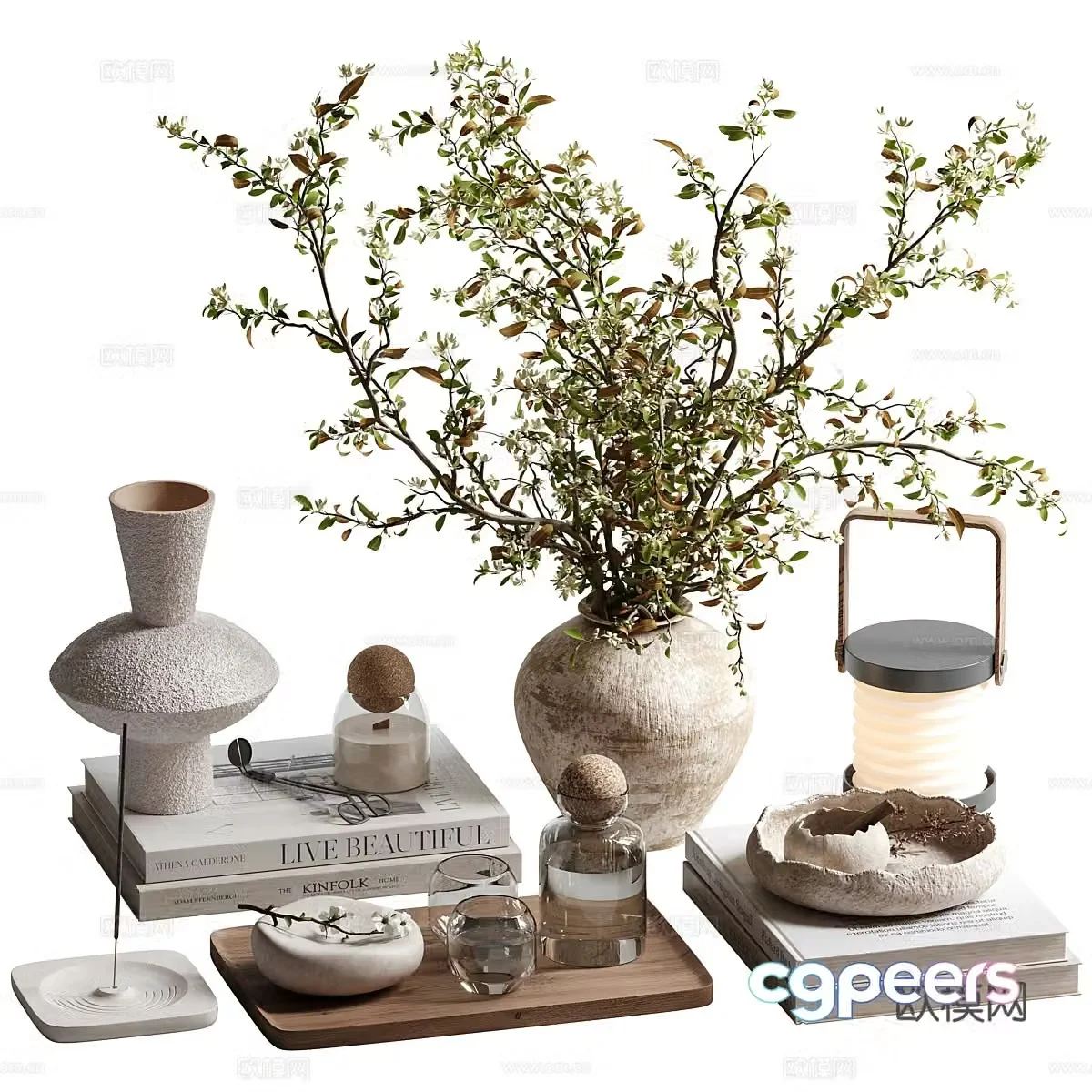 New Chinese light luxury jewelry ornament combination 3D model