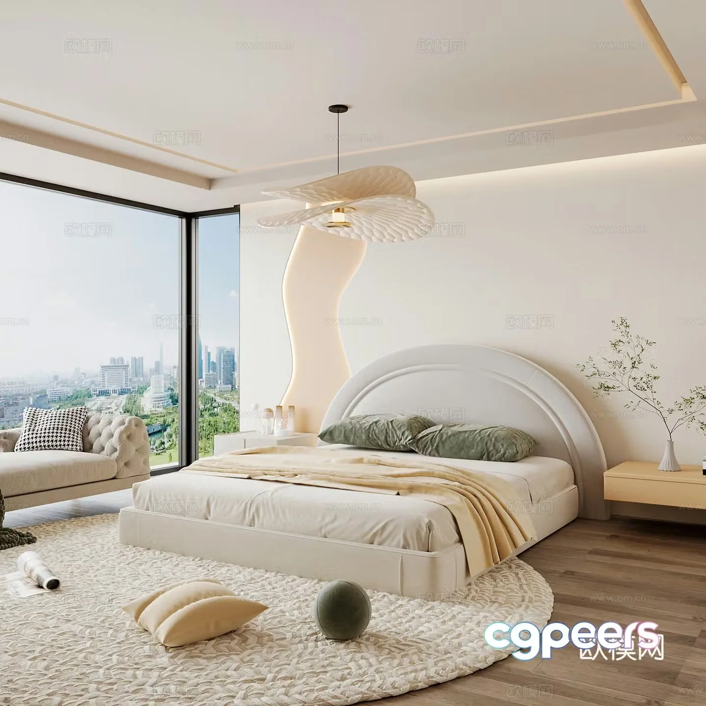 Modern home bedroom Modern bedroom Italian bedroom Simple bedroom Italian bed 3d model