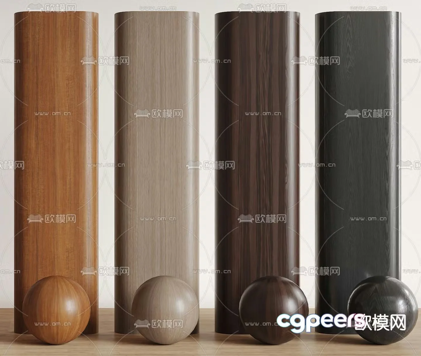 Wood grain board Wall panel Wood veneer 3D model