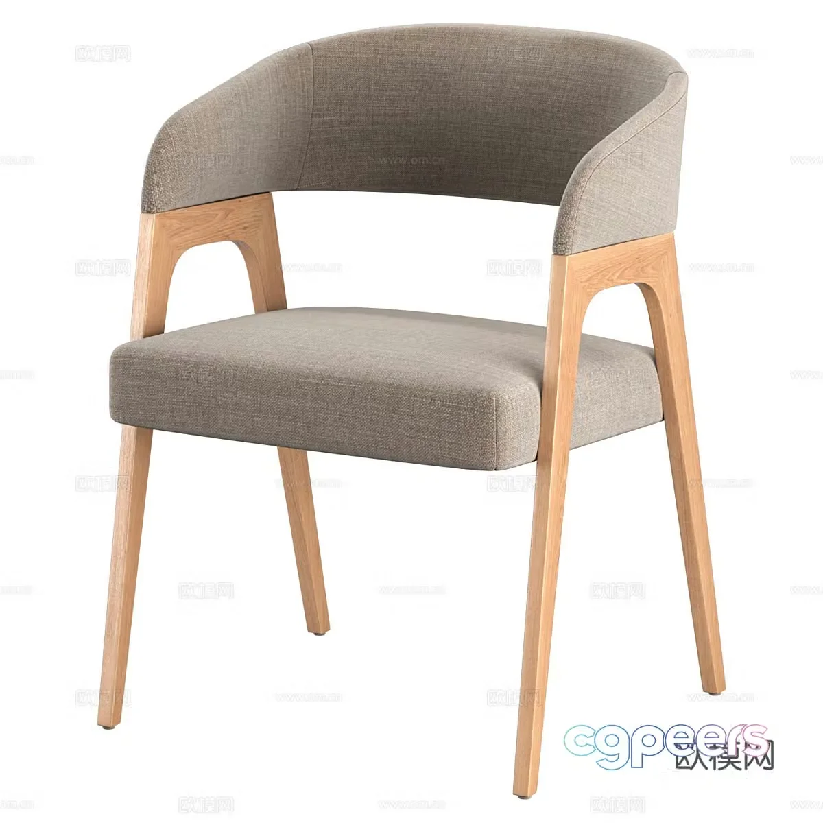 New Chinese style log dining chair 3D model