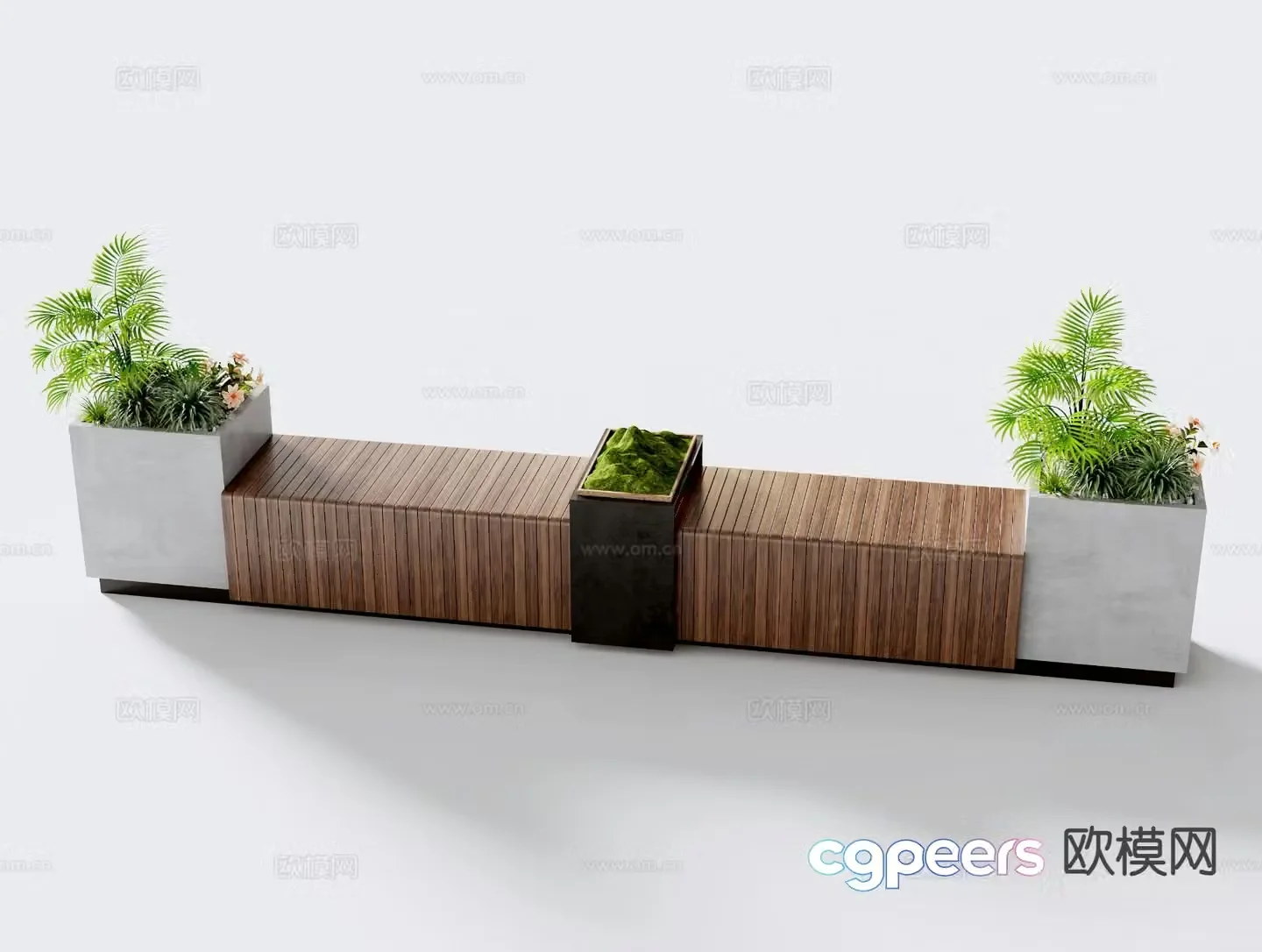 Modern landscape bench outdoor chair 3d model