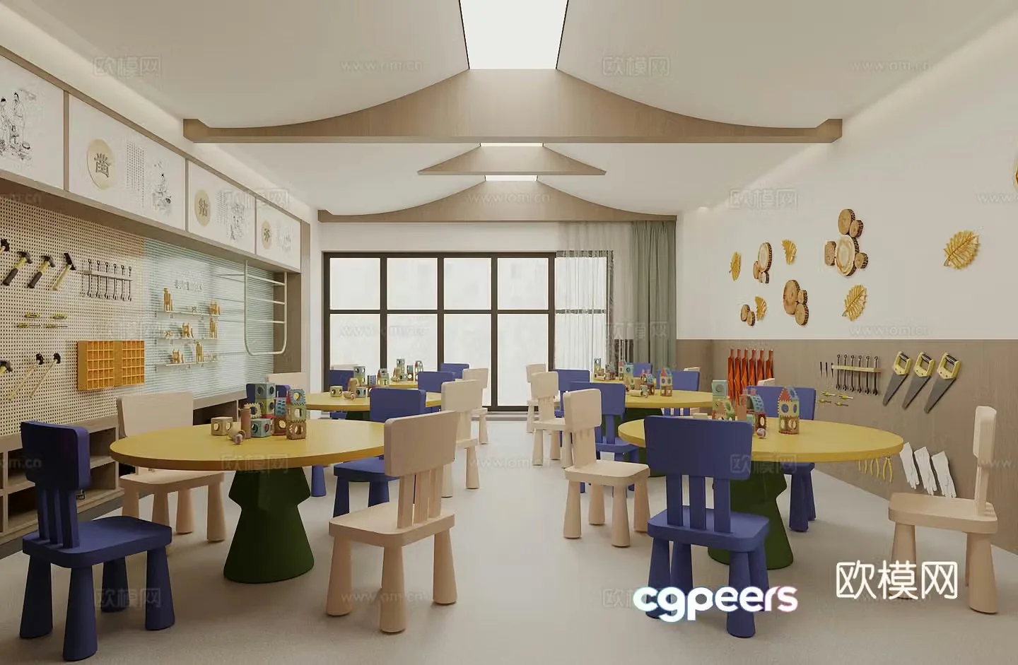 Modern children’s entertainment room children’s table and chairs plush toys children’s entertainment equipment children’s toy room 3D model