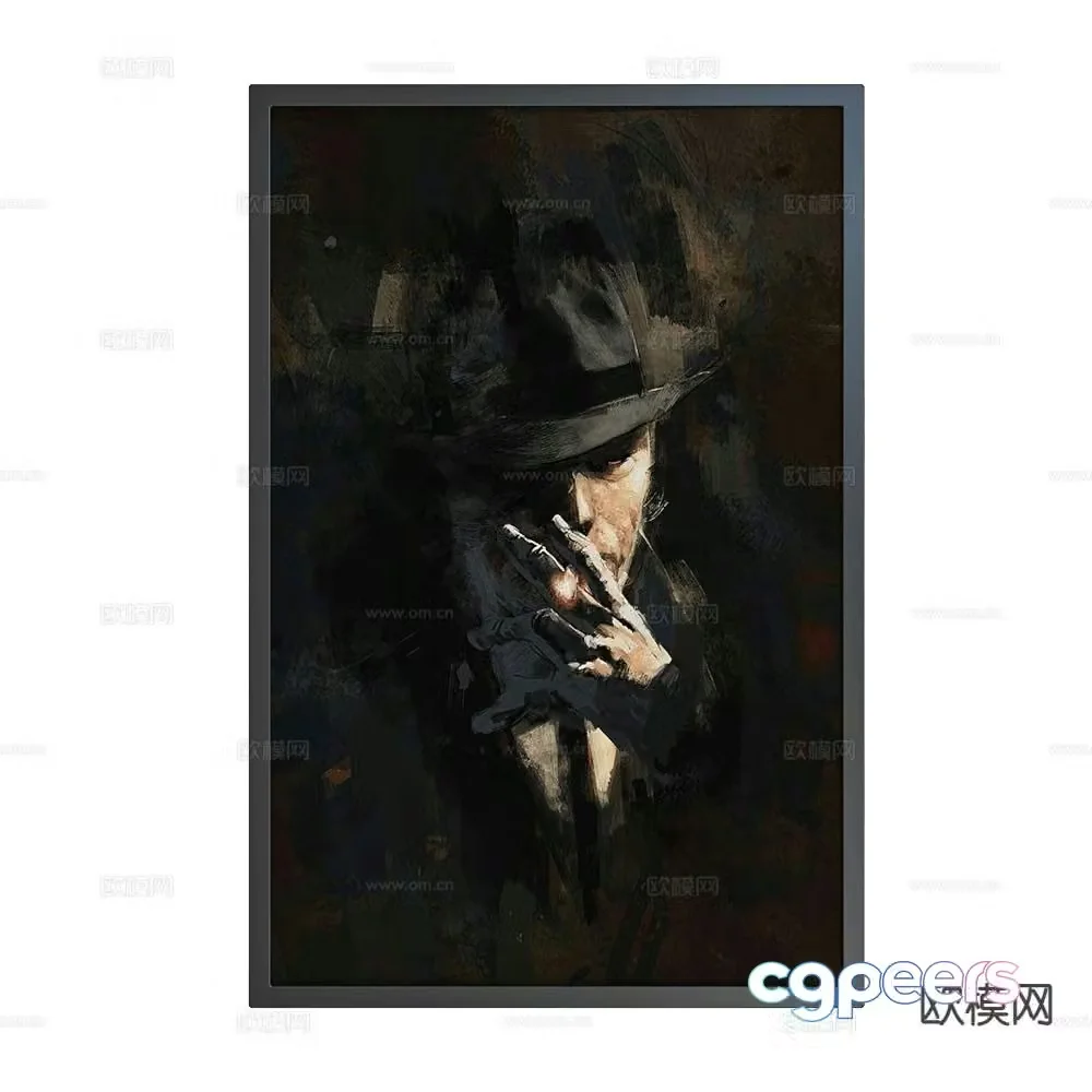 NC Design hanging painting decorative painting figure oil painting 3d model