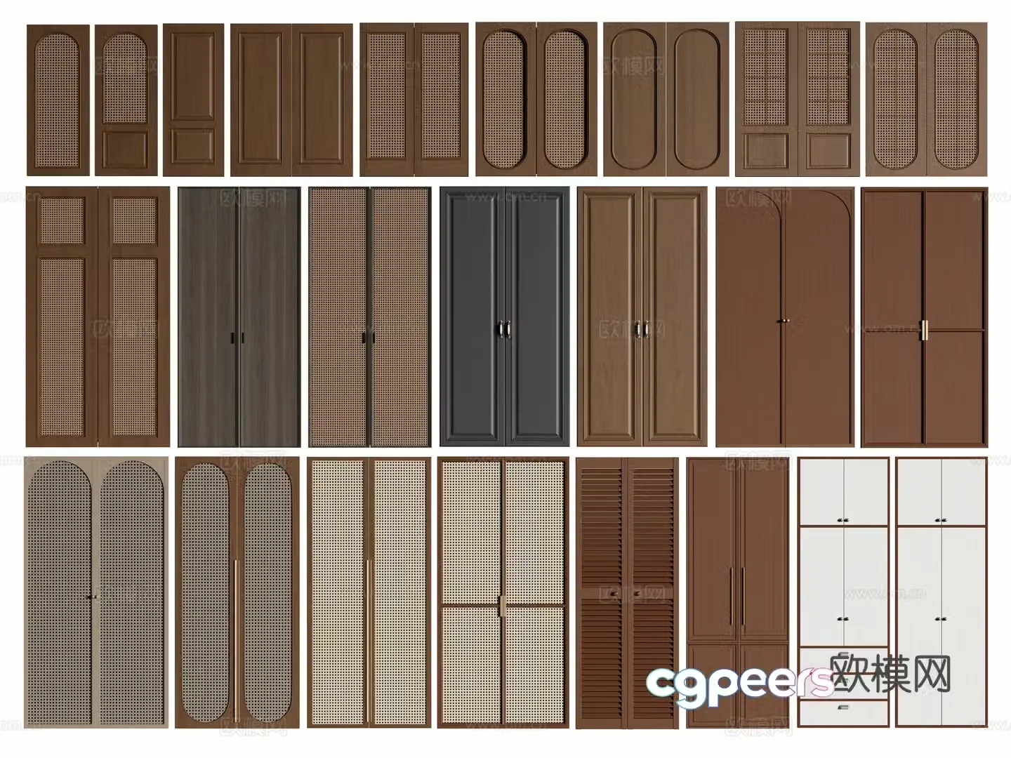 Middle Ages wasaki wind cabinet door Middle Ages wardrobe door panel Wall panel Rattan cabinet door 3D model