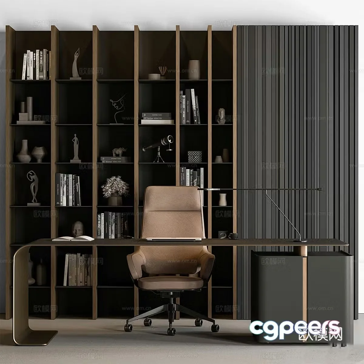 Modern Italian light luxury Boss Desk office furniture 3D model
