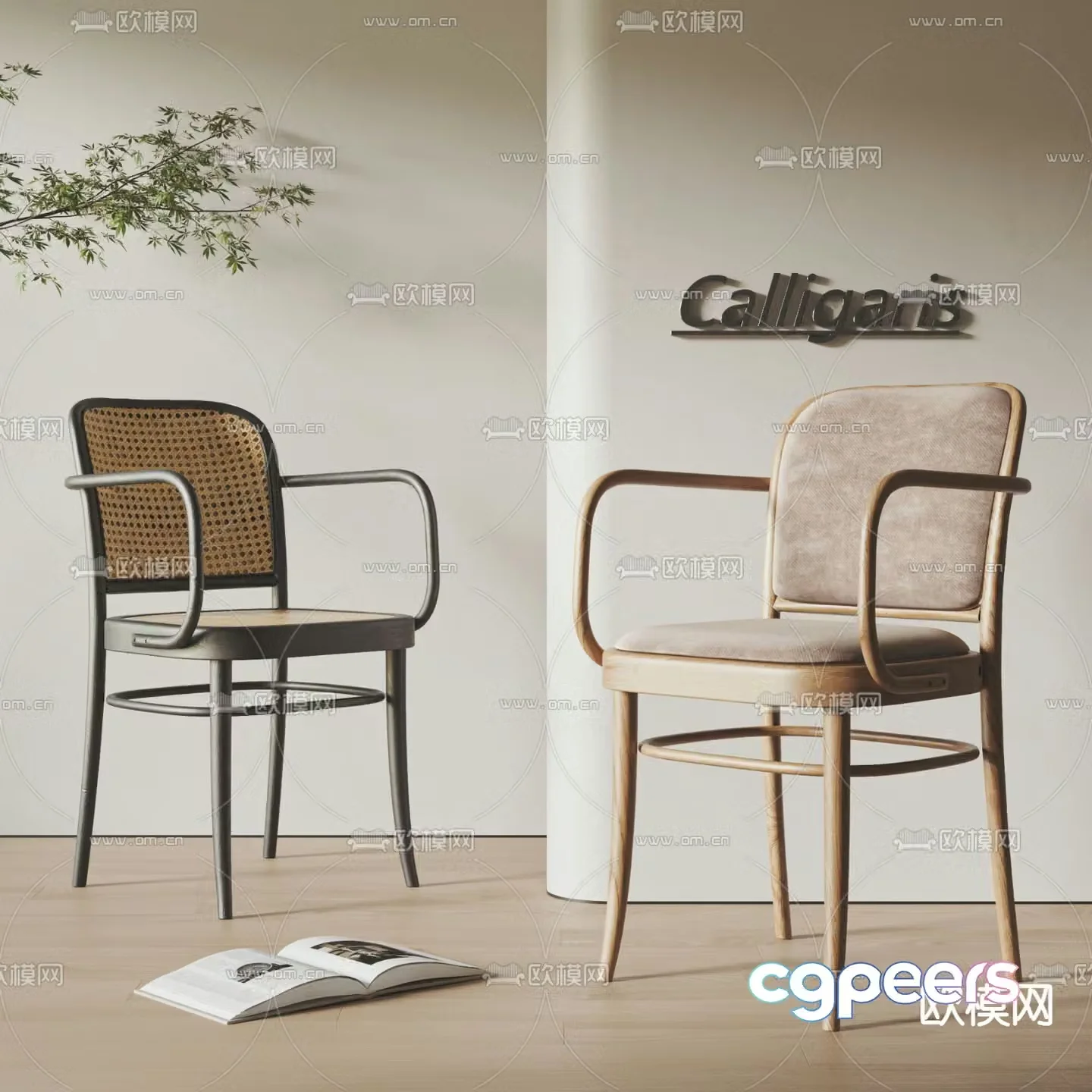 Medieval style chair dining chair 3d model