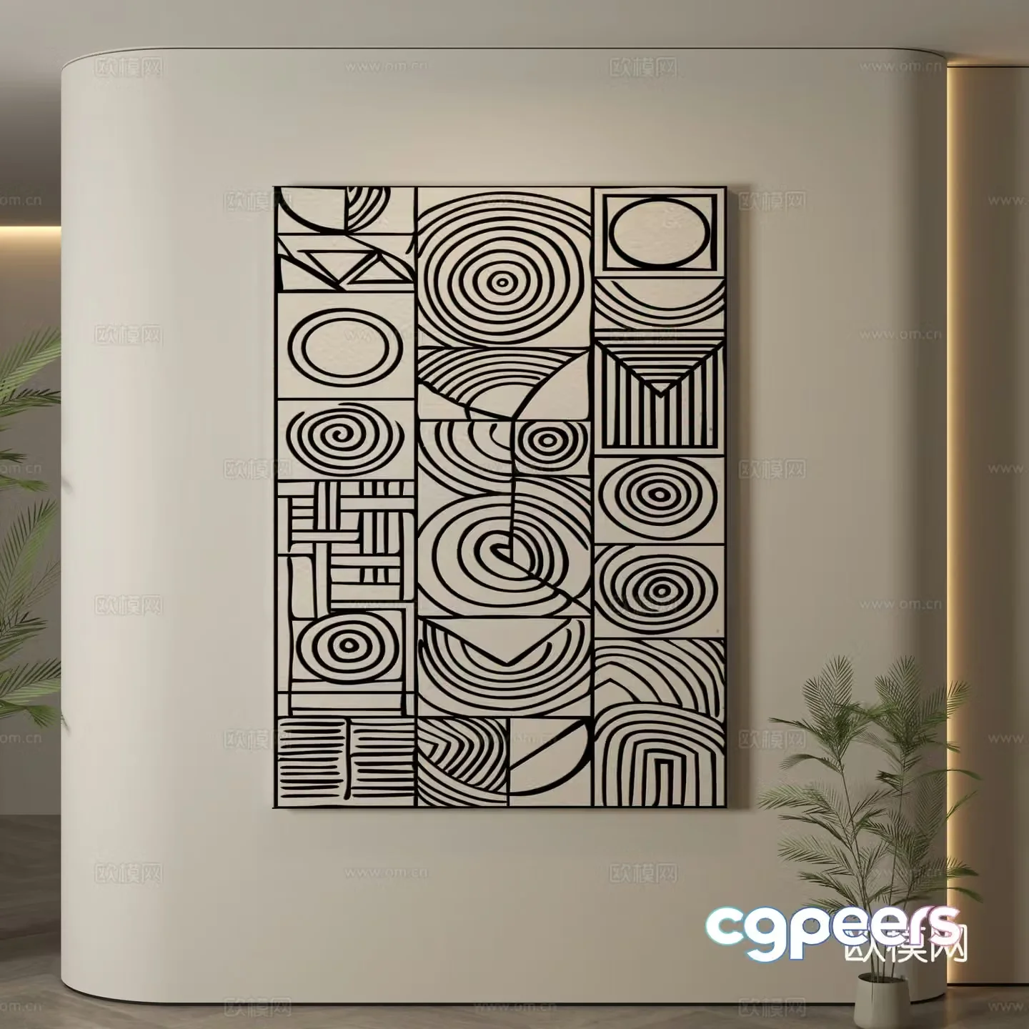 Modern hanging paintings Italian hanging paintings Simple hanging paintings Hanging paintings Decorative paintings 3D model