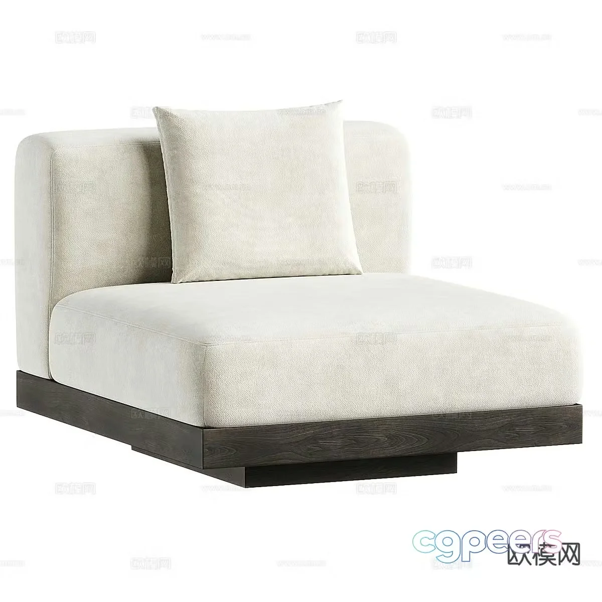 black Rudolph single sofa upholstered sofa 3d model