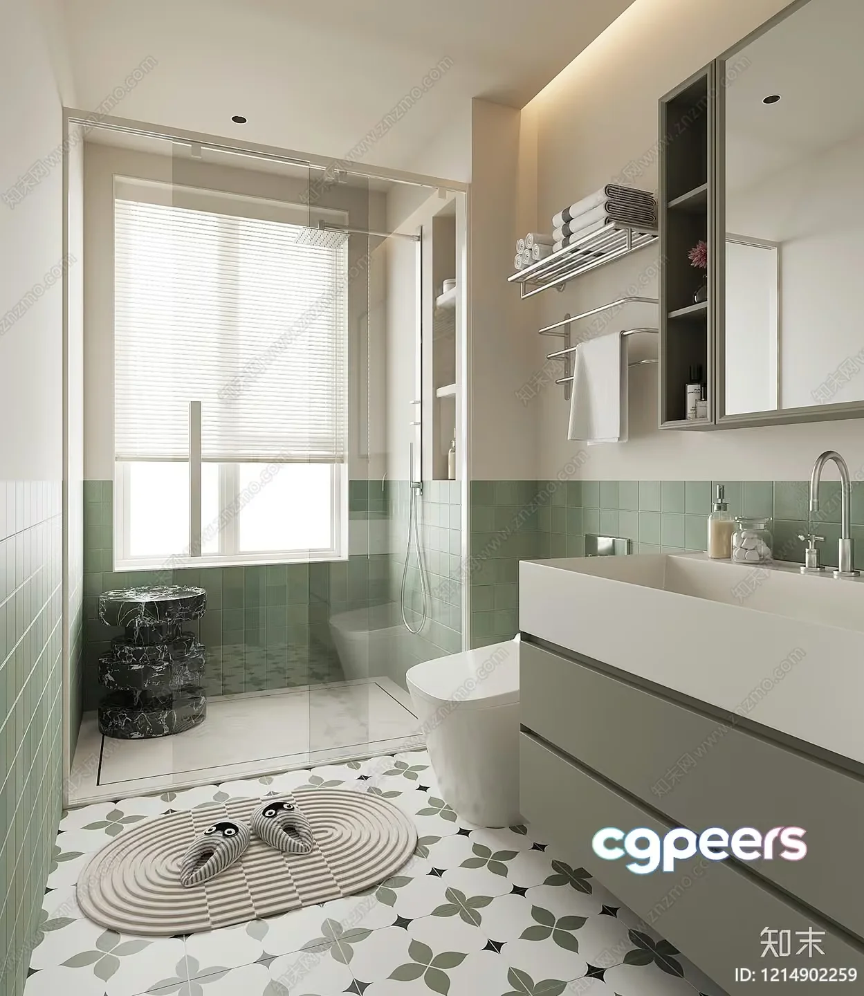 Modern Bathroom Interior 3D Model – 13874 – VRAY Render